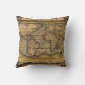 世界地図アンティークオルテリアス欧州トラベル クッション (裏面)