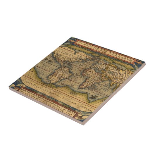 世界地図アンティークオルテリアス欧州トラベル タイル (側面)