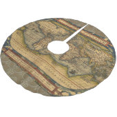 世界地図アンティークオルテリアス欧州トラベル ブラッシュドポリエステルツリースカート (アングル)