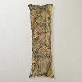 世界地図アンティークオルテリアス欧州トラベル ボディピロー (正面縦)