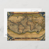世界地図アンティークオルテリアス欧州トラベル ポストカード (正面/裏面)
