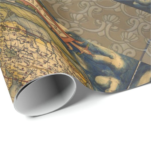 世界地図アンティークオルテリアス欧州トラベル ラッピングペーパー (ロールコーナー)
