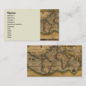 世界地図アンティークオルテリアス欧州トラベル 名刺 (正面/裏面)