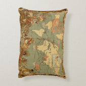 世界地図アンティーク1886 図解入りの、写真付きの アクセントクッション (裏面(縦))