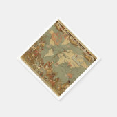 世界地図アンティーク1886 図解入りの、写真付きの スタンダードカクテルナプキン (角)