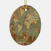 世界地図アンティーク1886 図解入りの、写真付きの セラミックオーナメント (右)
