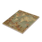 世界地図アンティーク1886 図解入りの、写真付きの タイル (側面)