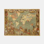 世界地図アンティーク1886 図解入りの、写真付きの ドアマット (正面)