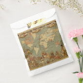 世界地図アンティーク1886 図解入りの、写真付きの フェイバーバッグ (封をした状態)