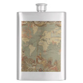 世界地図アンティーク1886 図解入りの、写真付きの フラスク (正面)
