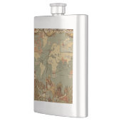 世界地図アンティーク1886 図解入りの、写真付きの フラスク (左)