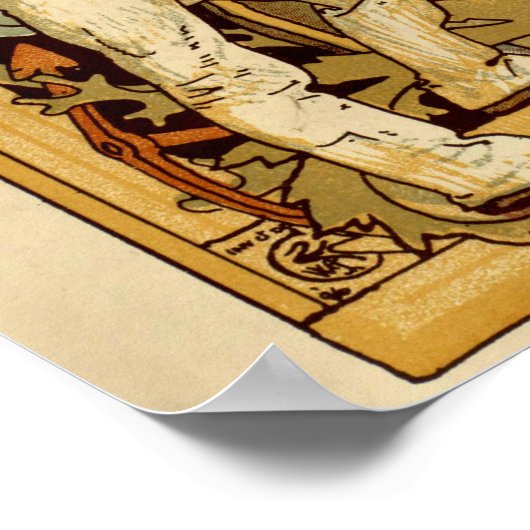 世界地図アンティーク1886 図解入りの、写真付きの ポスター (角)