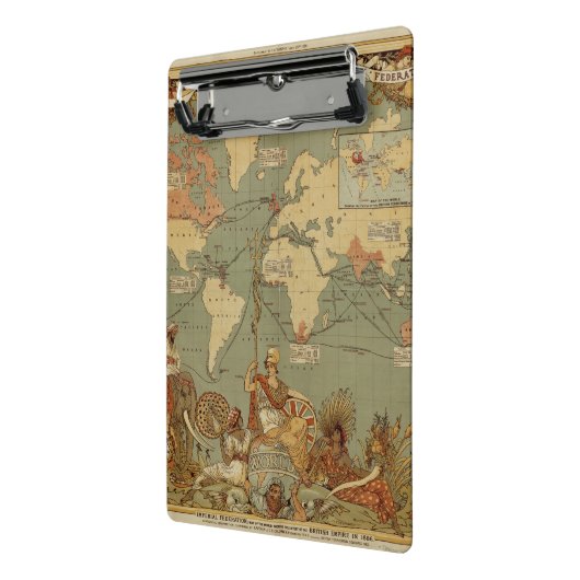 世界地図アンティーク1886 図解入りの、写真付きの ミニクリップボード (アングル2)