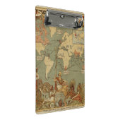 世界地図アンティーク1886 図解入りの、写真付きの ミニクリップボード (アングル)