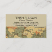 世界地図アンティーク1886 図解入りの、写真付きの 名刺 (裏面)