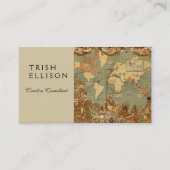 世界地図アンティーク1886 図解入りの、写真付きの 名刺 (正面)