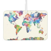 世界地図アート カーエアーフレッシュナー (正面)