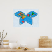 世界地図ウォーターマン ポスター (キッチン)