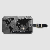 世界地図エアロトラベルパーソナライズされた ラゲッジタグ (正面横)