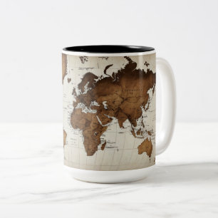 世界地図エレガントマグカップ ツートーンマグカップ