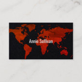 世界地図エレガント旅行代理店ブラック 名刺 (正面)