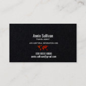 世界地図エレガント旅行代理店ブラック 名刺 (裏面)