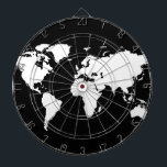 世界地図カスタマイズ可能な色 ダーツボード<br><div class="desc">大陸で色を追加できるグラフィックの黒いワールドマップ</div>