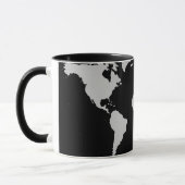 世界地図カスタマイズ可能な色 マグカップ (左)