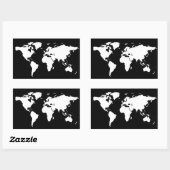 世界地図カスタマイズ可能な色 長方形シール (シート)