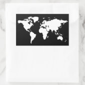 世界地図カスタマイズ可能な色 長方形シール (バッグ)