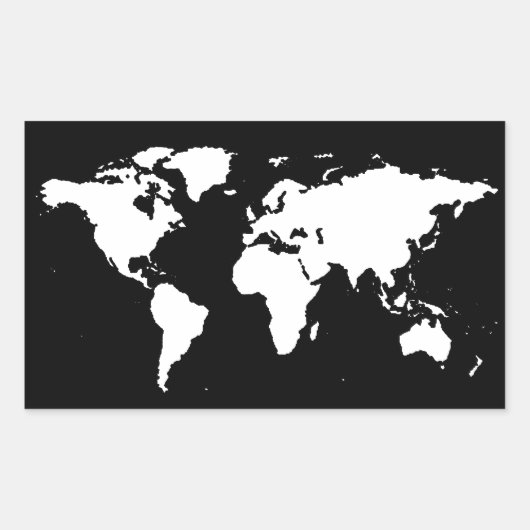 世界地図カスタマイズ可能な色 長方形シール (正面)