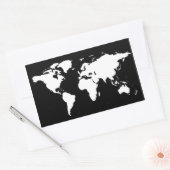 世界地図カスタマイズ可能な色 長方形シール (封筒)