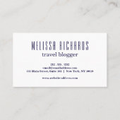 世界地図カラフル旅行ブログ名刺 名刺 (裏面)