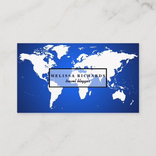 世界地図カラフル旅行ブログ 名刺 (正面)