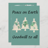 世界地図クリスマスツリーズカード シーズンカード (正面/裏面)