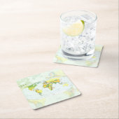 世界地図グローブカントリーアトラス スクエアペーパーコースター (インサイチュ)