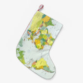 世界地図グローブカントリーアトラス スモールクリスマスストッキング (正面 (吊り時))