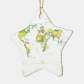 世界地図グローブカントリーアトラス セラミックオーナメント (左)