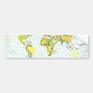 世界地図グローブカントリーアトラス バンパーステッカー