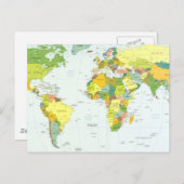 世界地図グローブカントリーアトラス ポストカード (正面/裏面)