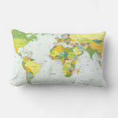 世界地図グローブカントリーアトラス ランバークッション (正面)