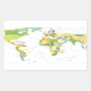 世界地図グローブカントリーアトラス 長方形シール