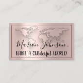 世界地図グローブマップ旅行代理店バラロゴQR 名刺 (正面)