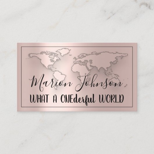 世界地図グローブマップ旅行代理店バラロゴQR 名刺 (正面)