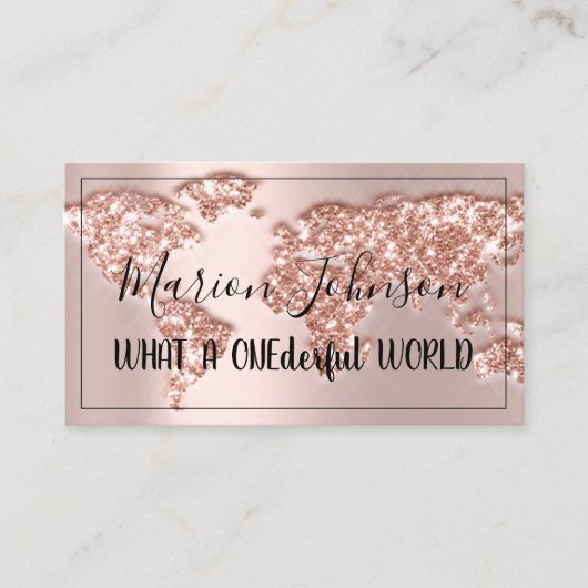 世界地図グローブマップ旅行代理店バラQRCODE 名刺 (正面)