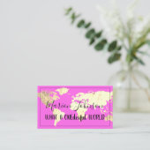 世界地図グローブマップ旅行代理店金ゴールドピンキー 名刺 (スタンド正面)