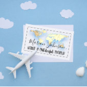 世界地図グローブマップ旅行代理店金ゴールドブルーロゴ 名刺