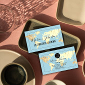 世界地図グローブマップ旅行代理店金ゴールドブルー 名刺