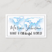 世界地図グローブマップ旅行代理店金ゴールドロゴブルー 名刺 (正面)