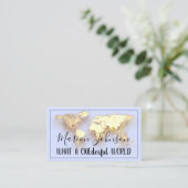 世界地図グローブマップ旅行代理店金ゴールドロゴブルー 名刺 (スタンド正面)